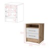 FONTOI Nightstand with Two Drawers&Handle, Bedside Table with Open Shelf, Side Table, End Table for Bedroom, White&Brown, 15.7"*19.9"*14.7" - 3 of 4
