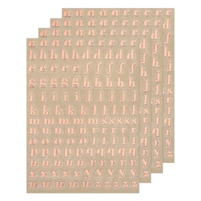 Unique Bargains 3D Small Self-Adhesive A to Z Alphabet Resin Stickers 4 Sheets