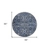 Navy Blue And Sky Blue Oriental Washable Indoor Outdoor Area Rug - 3 of 4