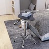 VYNXARIA Adjustable Height Transparent Tempered Glass Table Desk Table with Lockable Wheels - 2 of 4