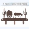 5 Star Super Deals Western Wall-Mounted Coat Rack with Rustic Metal Silhouette, Horse and Wagon Design, Cactus Hooks, and Farmhouse Organizer - 2 of 3