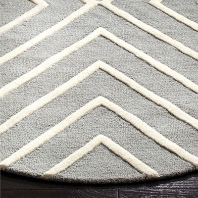 Ivory Whimsy Wool 5' Round Hand-Tufted Kids Area Rug