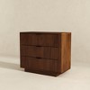 NicBex 15.7 inch Wide Nightstand with 3 Drawers,Modern Side Table with Storage Space and Wood Frame,Bedside Table for Bedroom,Living Room,Brown Walnut - 3 of 4