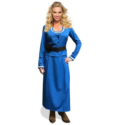 blue western dress