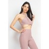 Slickblue Women's Halter Crop Top and Leggings Set, Stretch Fit, 2 Piece Outfit, Flared Pants, Black/Coco, Size S-L - 4 of 4