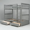 Twin Over Twin Convertible Bunk Bed with Ladder and 2 Storage Drawers, Solid Wood Frame and Guardrail, No Box Spring Needed - 4 of 4