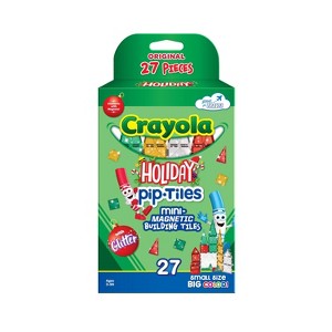 Crayola Mini Holiday Glitter PIP Magnetic Tiles 27pc Set - 1 of 4