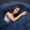 SUBRTEX 4-Piece Bed Sheet Set – Breathable Sheets & Pillowcases with Deep Pockets, Navy Blue - 3 of 4