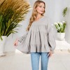 Anna-Kaci Women's Tiered Babydoll Top with Long Puff Sleeves - 4 of 4
