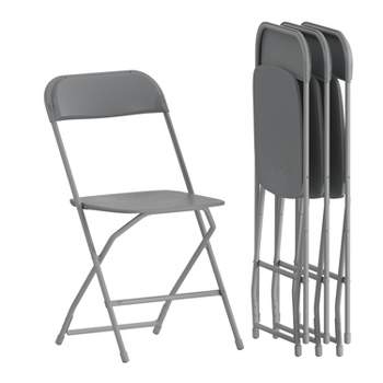 Emma and Oliver 650 lb. Capacity Premium Home and Event Plastic Folding Chair (4 Pack)