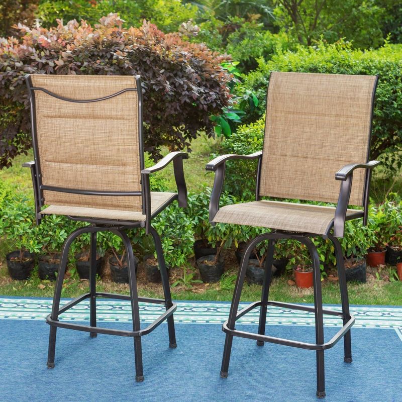 3pc Outdoor Swivel Bar Height Stools &#38; Table - Captiva Designs, 4 of 13