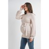 Hello Miz Women's Belted Mock Neck Maternity Sweater Top - 2 of 4