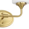 Progress Lighting Lynzie 2-Light Bath Vanity Light, Brushed Gold, Etched White Glass Shades - 2 of 3