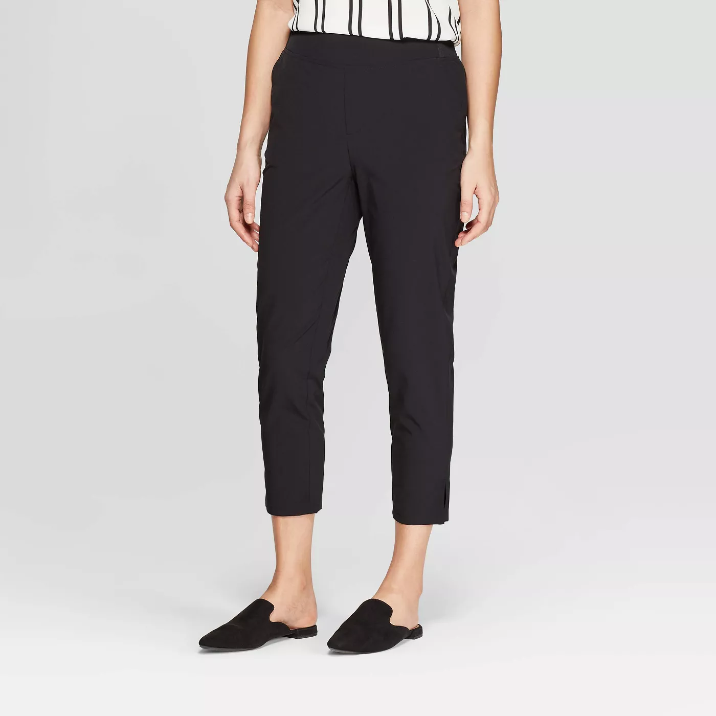 Women's Mid-Rise Slim Woven Straight Pants - A New Day™ - image 1 of 3