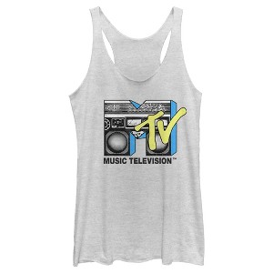 Women's MTV Boombox Retro Logo Racerback Tank Top - 1 of 3