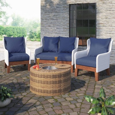 4pc Outdoor Conversation Set with Cushions - Navy - TK Classics