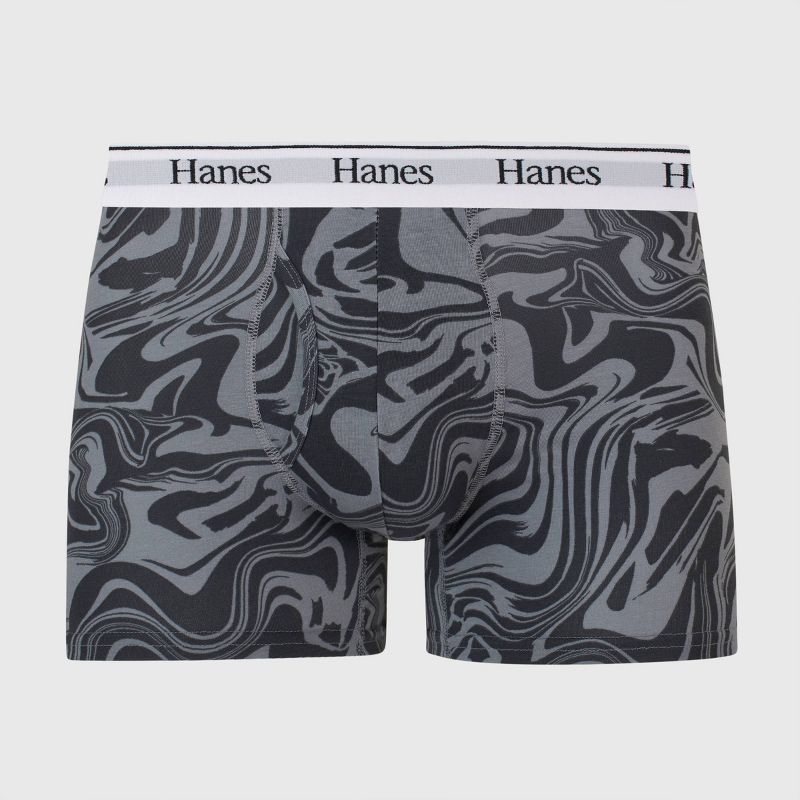 Hanes Originals Premium Men's Swirl Print Trunks - Gray, 1 of 3