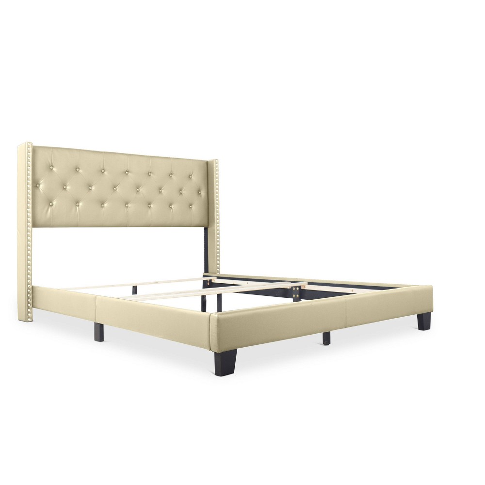 Home Design King Homer Panel Bed Beige