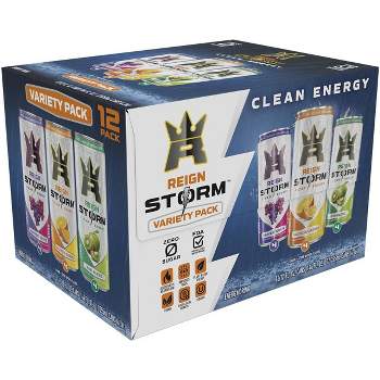 Reign Storm Variety Pack Including Kiwi Blend/Valencia Orange/Harvest Grape, Energy Drink - 12pk/12 fl oz Cans