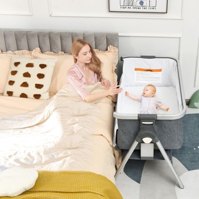 Image of Infans 3-in-1 Portable Baby Bedside Crib Sleeper w/ Carrying Bag