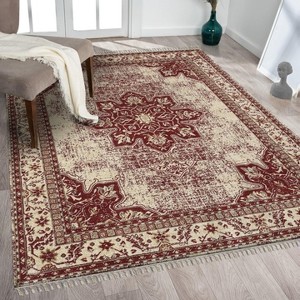 Luxe Weavers Fringe Modern Floral Indoor Area Rug - 1 of 4