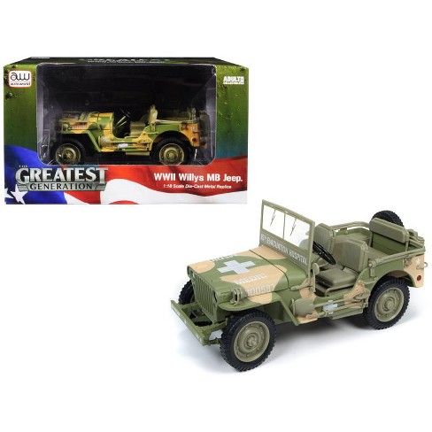 1941 Willys Mb Jeep Wwii Army Medic 15th Evacuation Hospital Camouflage 1 18 Diecast Model Car By Autoworld Target - army humvee roblox