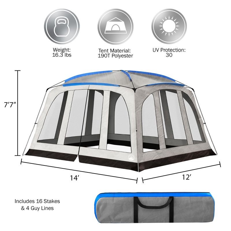 Screened-In Outdoor Canopy Tent – 14 x 12 Pop Up Shelter with Mosquito and UV Protection for Camping or Backyard – Screen House by Wakeman Outdoors, 2 of 6