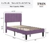 VECELO Velvet Upholstered Platform Bed Frame with Adjustable Headboard, Sturdy Wood Slat Support, No Box Spring Required - 3 of 4