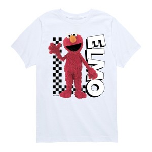 Boys' - Sesame Street - Elmo With Checkered Pattern Short Sleeve Graphic T-Shirt - 1 of 4