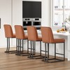 FURNIinspire Accent Chairs, Bar Stools Upholstered Counter Height Chairs Barstools for Kitchen Island, Black, 17.5"*15.4"*35" - 3 of 4