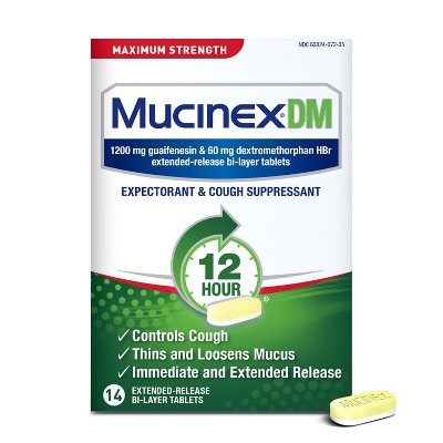 Mucinex DM Max Strength 12 Hour Cough Medicine - Tablets - 14ct