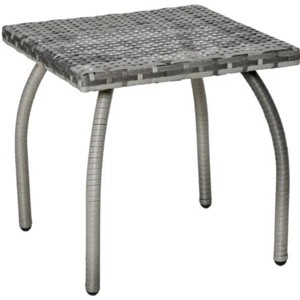 FONTOI End Tables Small Square Wicker All-Weather Table for Garden Backyard Compact Patio Furniture for Outdoor Spaces, Gray, 18.91"*18.91"*4.33" - 1 of 4