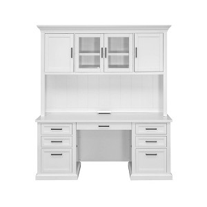 Modern Wood Hutch Fully Assembled White - Abby Collection - Martin Furniture - 1 of 4
