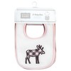 Hudson Baby Infant Girl Cotton Terry Drooler Bibs with Fiber Filling, Girl Moose Bear, One Size - 2 of 4