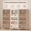 4 Tier Portable Kids Wardrobe Closet with Doors, Plastic Children's Clothing Storage Cabinet with Hanging Rod & 10 Hangers, Baby Clothes Organizer - 3 of 4