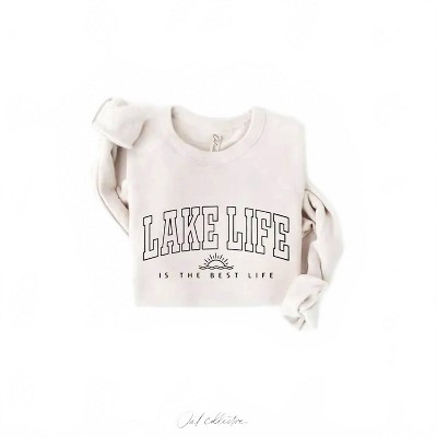 Women's Lake Life Is the Best Life Graphic Sweatshirt - OAT COLLECTIVE