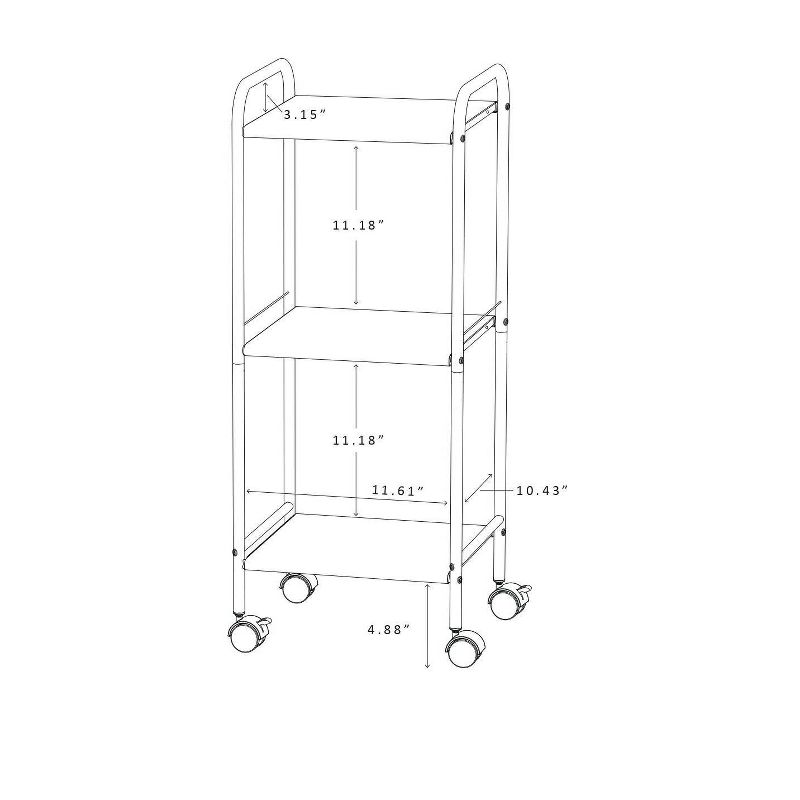 3 Shelf Utility Storage Cart - Room Essentials&#153;, 5 of 12