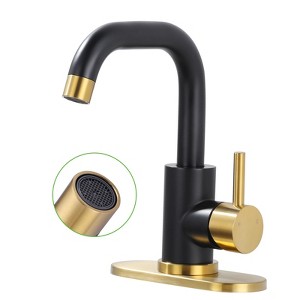 WOWOW Compact Single Handle Bar Kitchen Faucet with Deckplate - 1 of 4