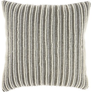 Mina Victory Luminescence Beaded Vert Stripes 20" x 20" Pewter Indoor Throw Pillow - 1 of 4
