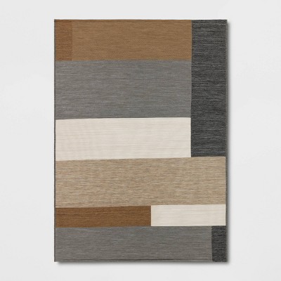 5'x7' Color Blocks Outdoor Area Rug Neutral - Threshold™