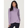 RBX Active Women's Zip Mock Neck Wrap Fleece Pullover Sweatshirt With Pockets - 4 of 4