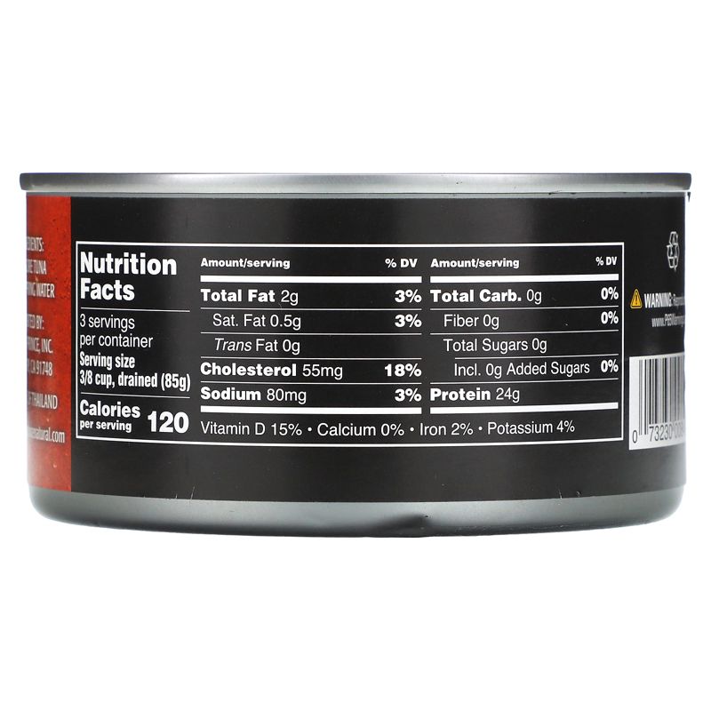 Crown Prince Natural Albacore Tuna, Solid White - No Salt Added, In Spring Water, 12 oz (340 g), 2 of 4