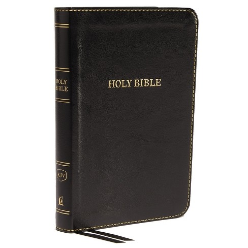 KJV, Thinline Bible, Compact, Imitation Leather, Black, Red Letter Edition - by  Thomas Nelson (Leather Bound) - image 1 of 1