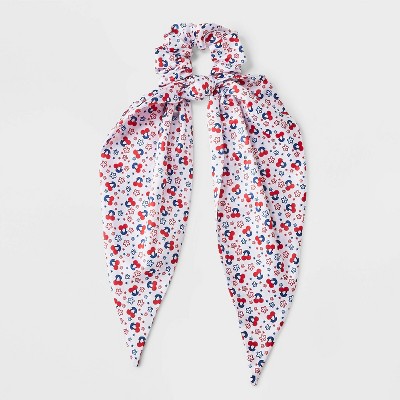 Americana Cherry and Star Print Hair Twister with Tails - Red/White/Blue