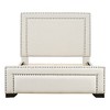 HomeRoots Beige Tufted Velvet Upholstered Queen Bed Frame - 4 of 4