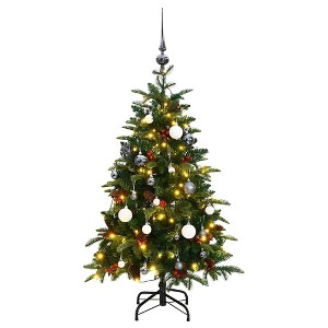 vidaXL Artificial Hinged Christmas Tree Green PVC, PE, iron 4.9 feet - 1 of 4
