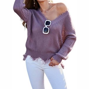 Women's Frayed Sweater - Mainstrip - 1 of 4