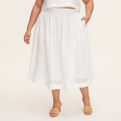 Women's Eyelet Volume Midi Skirt - kate spade new york x Target  White