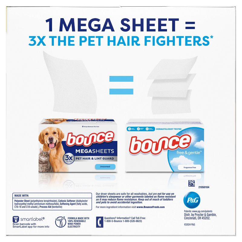 Bounce Pet Free Sheets - Unscented - 130ct, 4 of 12