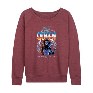 Women's - Disney Villains - Evil Queen Bad Apple Tour Lightweight French Terry Wide Neck Long Sleeve Shirt - 1 of 4